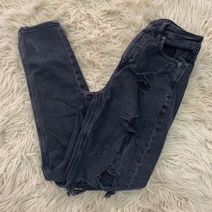 Black American eagle mom jeans
